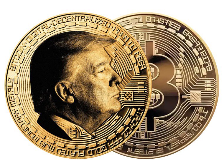 TRUMP FIRST EDITION GOLD BITCOIN COIN 2025