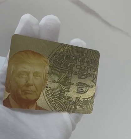 Commemorate Trump Crypto President Gold Card