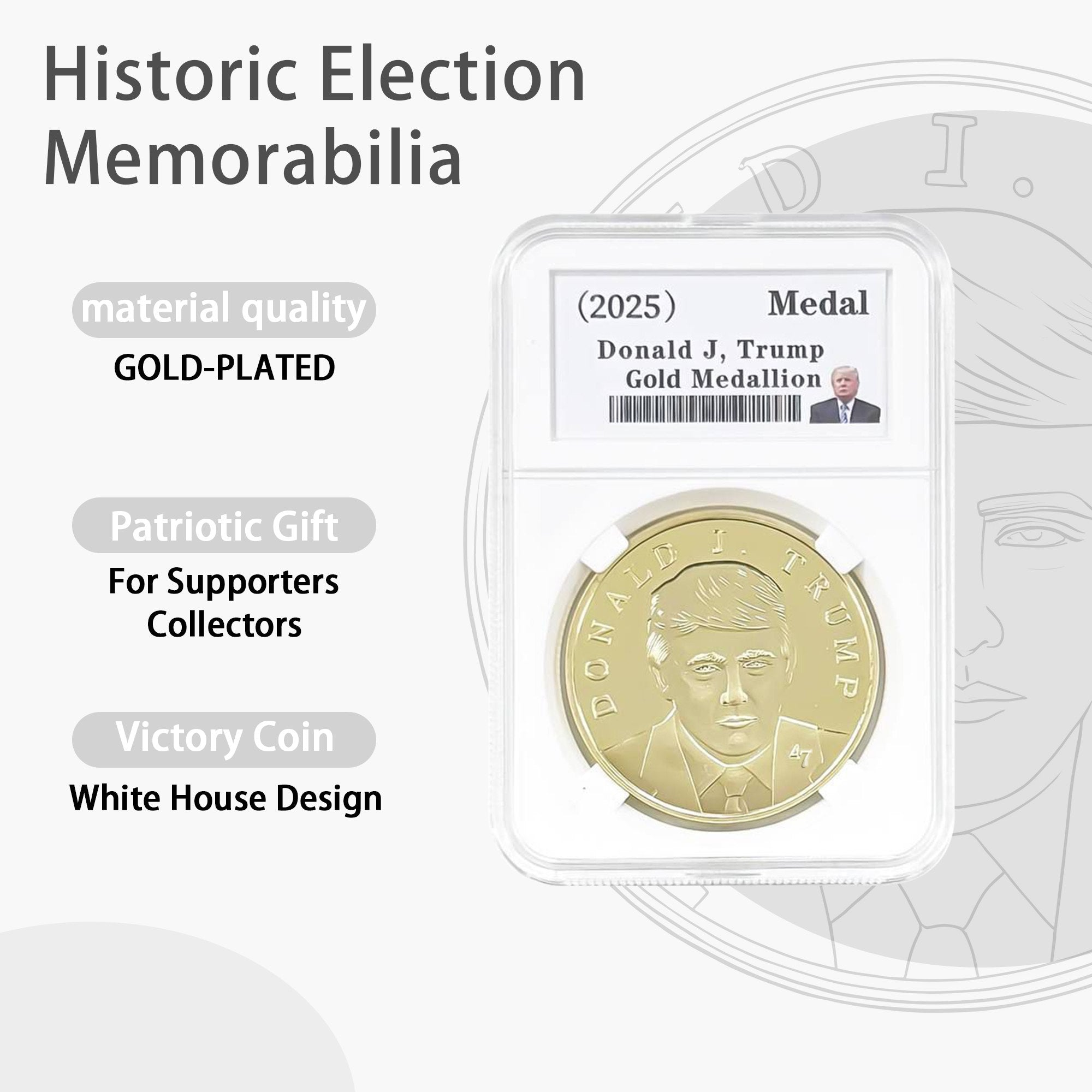 President Trump Collectible Victory Gold Coin 2025 - 47 President Edition!