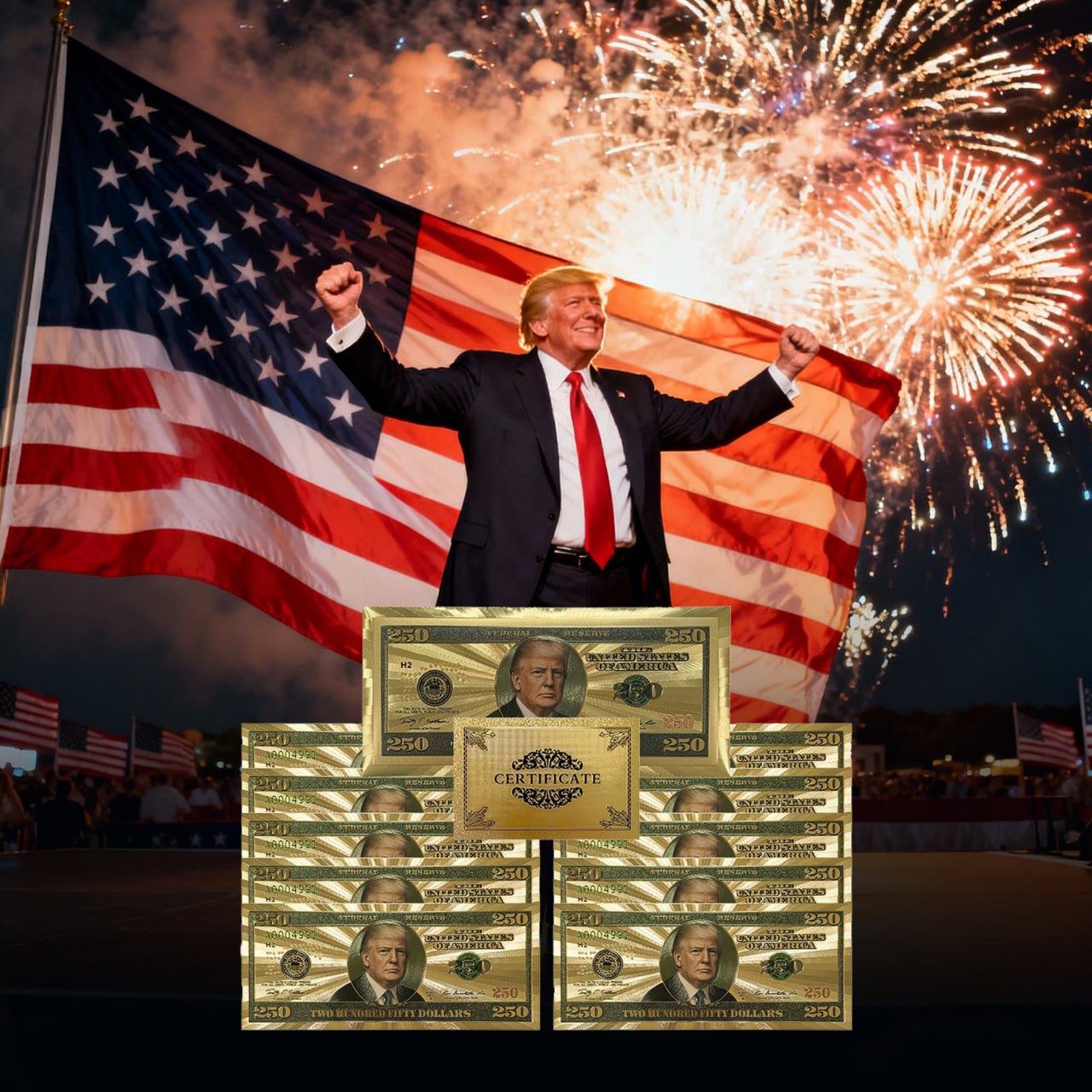 The Official Trump $250 Bucks Bills Certified
