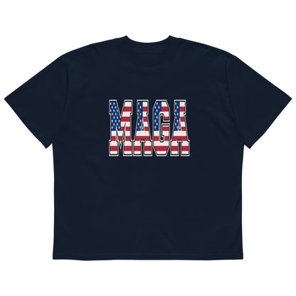 MAGA Strars Unisex organic oversized high neck t-shirt