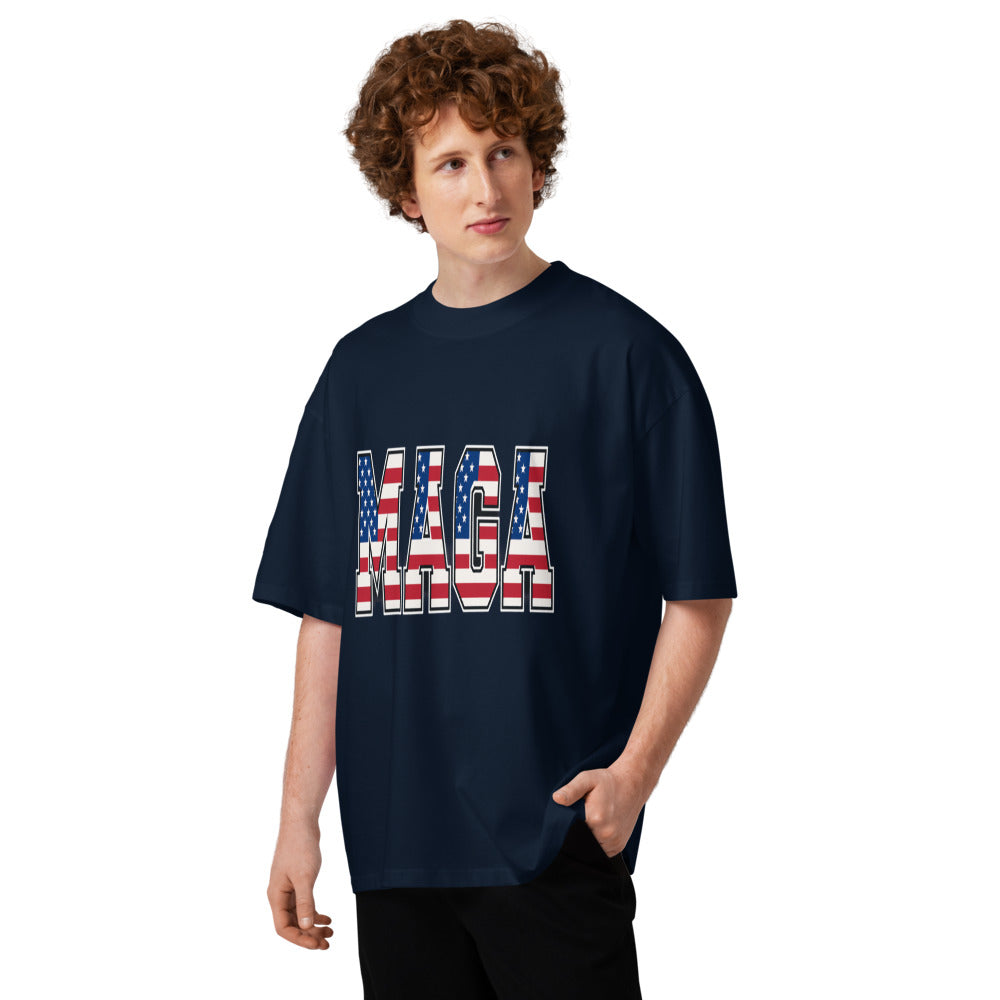 MAGA Strars Unisex organic oversized high neck t-shirt